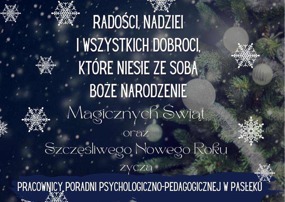 Blue and White Modern Merry Christmas strona